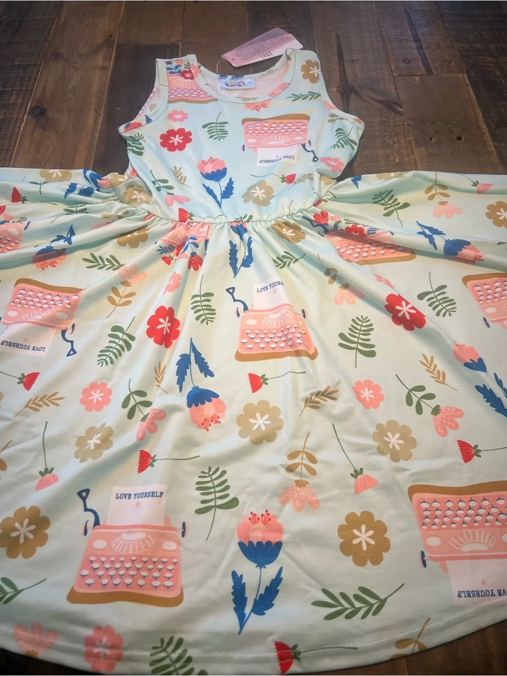 Dot Dot Smile size 7 girls typewriter tank twirl dress new